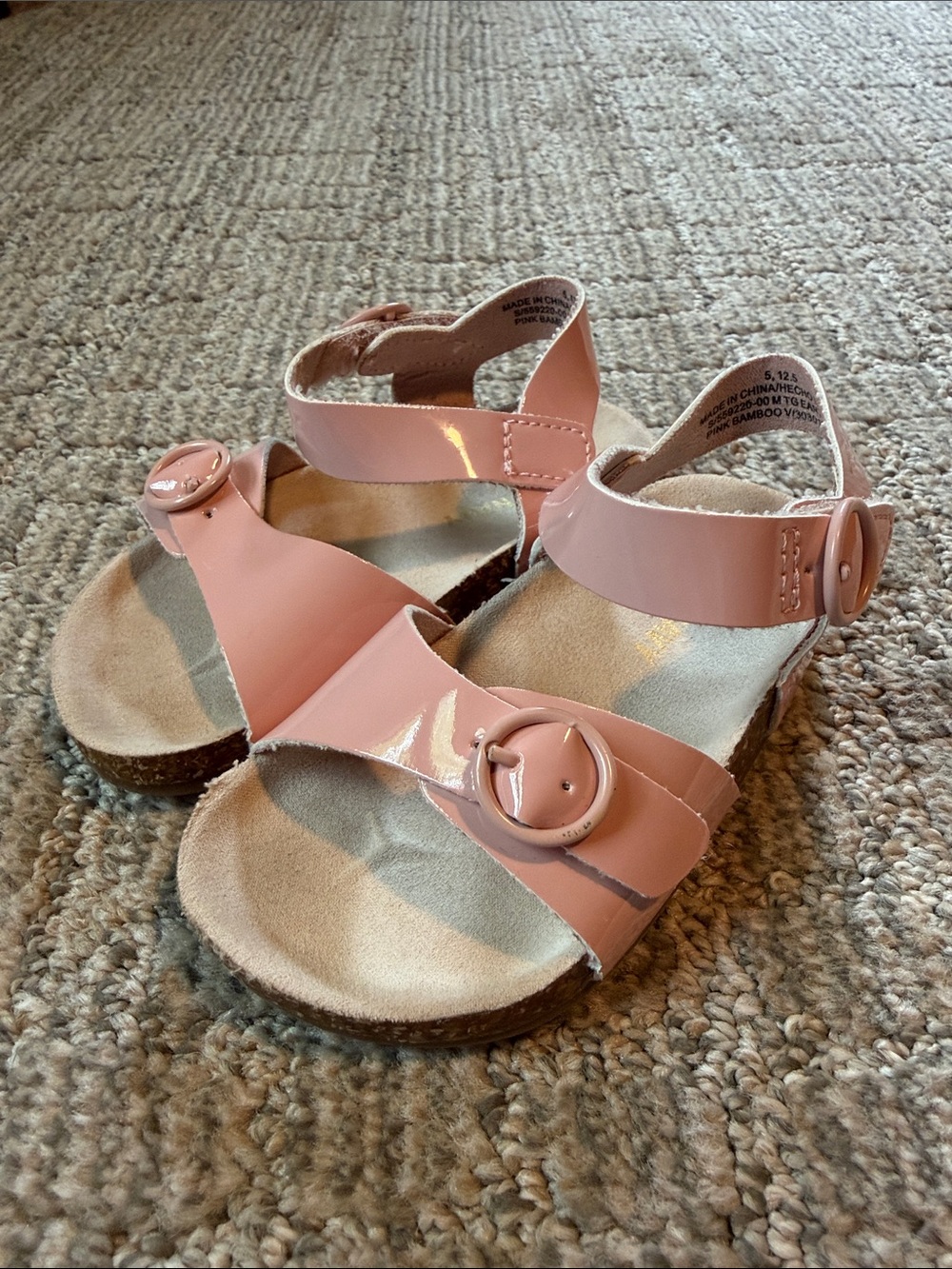Old Navy Girls Pink Patent Buckle Sandals
